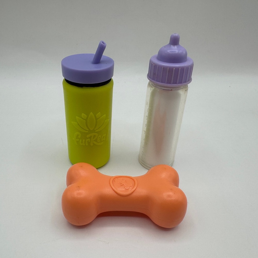 FurReal Friends Toy Accessories Kids Multi Color Bottle Straw Cup Bone Set